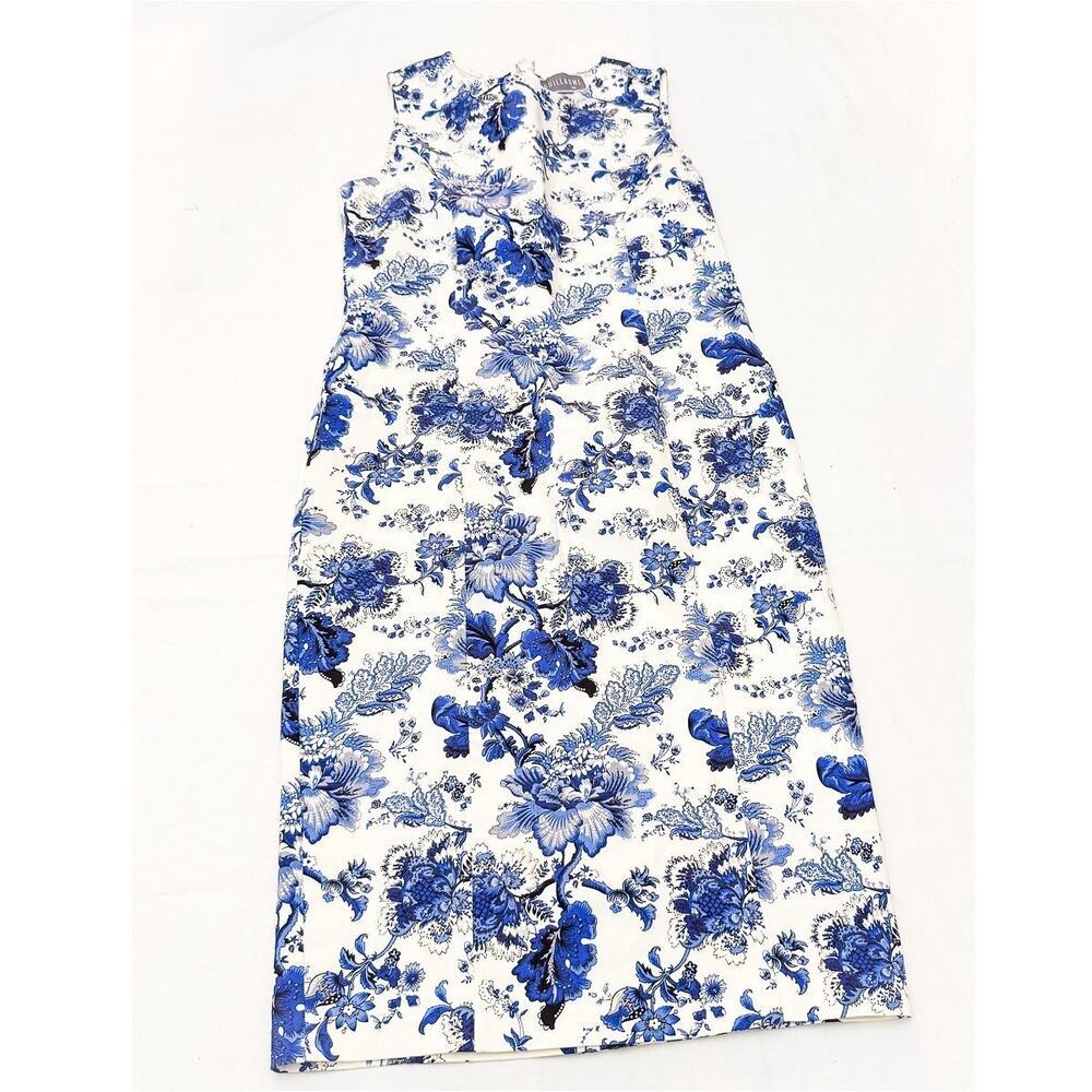 Guillaume Blue and White Flower Print Patterned Shift Dress Size XS